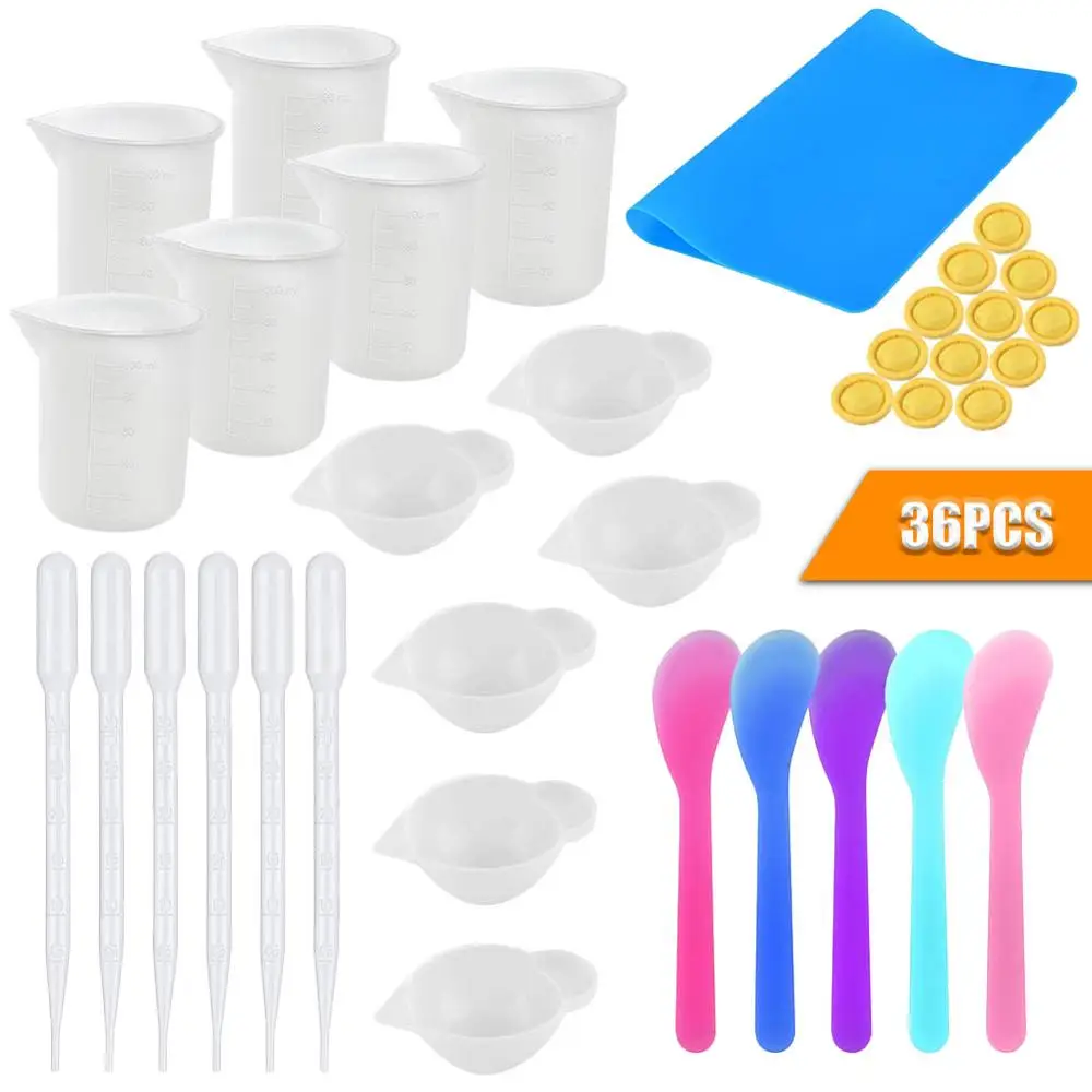 

Silicone Resin Measuring Cups Tool Kit Jewelry Resin Casting Molds Tool for Making Handmade Craft