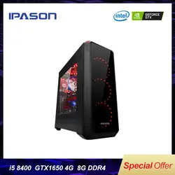 Ipason P5 Игровой ПК 9-ого Поколения Intel i5 8400/9400f 6-ти Ядерный 1050Ti 4ГБ DDR4 8ГБ Оперативная память 720ГБ SSD Настольный компьютер