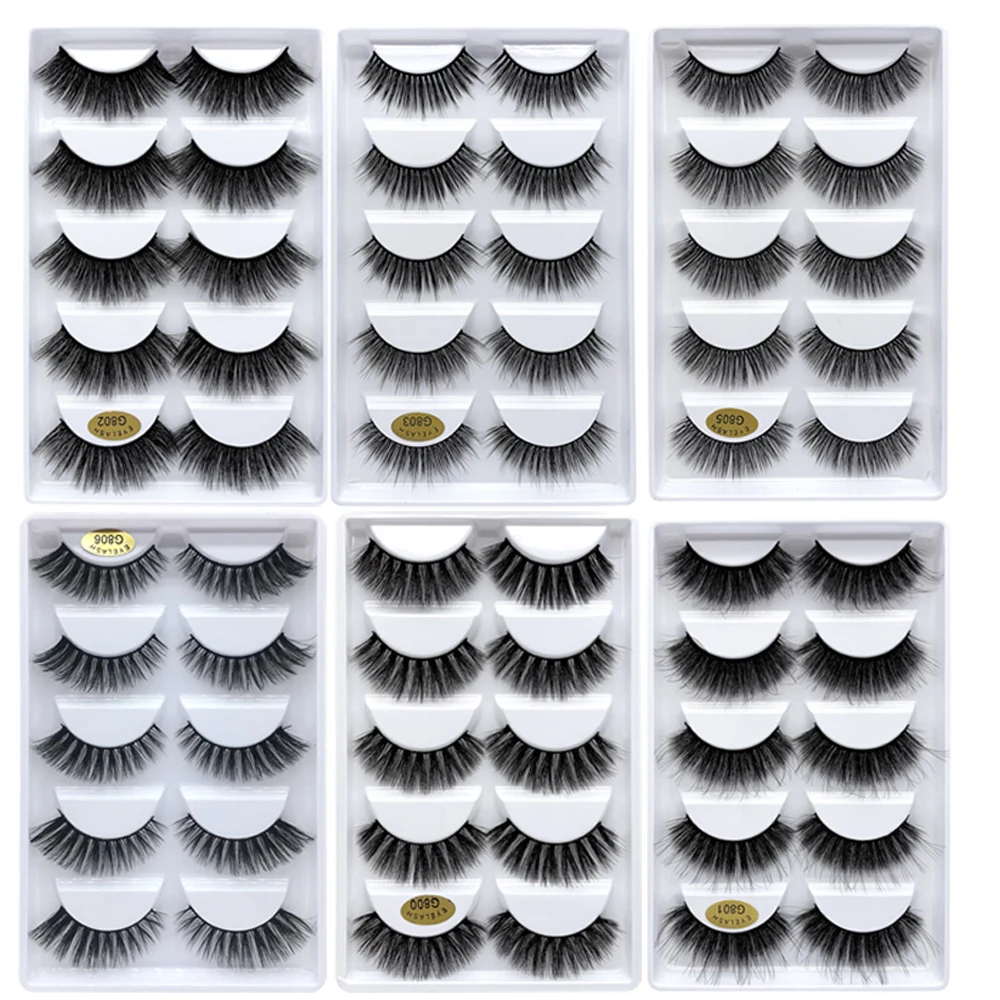 Wholesale Eyelashes 20/30/50 Boxes 5 Pairs 3D Mink Lashes Bulk Natural False Eyelashes Soft makeup Eye Lashes cilios g806 g800 Wholesale Eyelashes 20/30/50 Boxes 5 Pairs 3D Mink Lashes Bulk Natural False Eyelashes Soft makeup Eye Lashes cilios g806 g800
