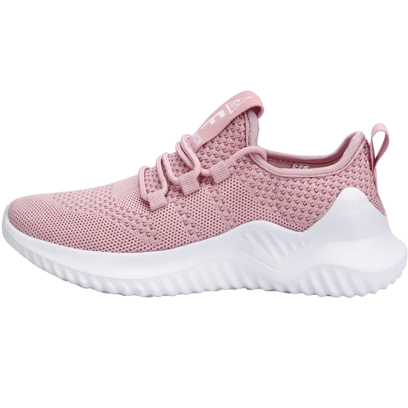 Для женщин Повседневное кроссовки светильник с подошвой из вулканизированной Для женщин обувь на платформе; спортивная женская обувь Слипоны дышащие женские кроссовки; цвет белый, розовый, черный - Цвет: Pink-1