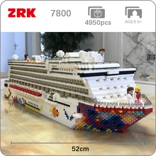 ZRK, роскошная Круизная лайнер, корабль, большая лодка, 3D модель, 4950 шт, сделай сам, алмаз, мини-здание, маленькие блоки, кирпичи, игрушка для детей, без коробки