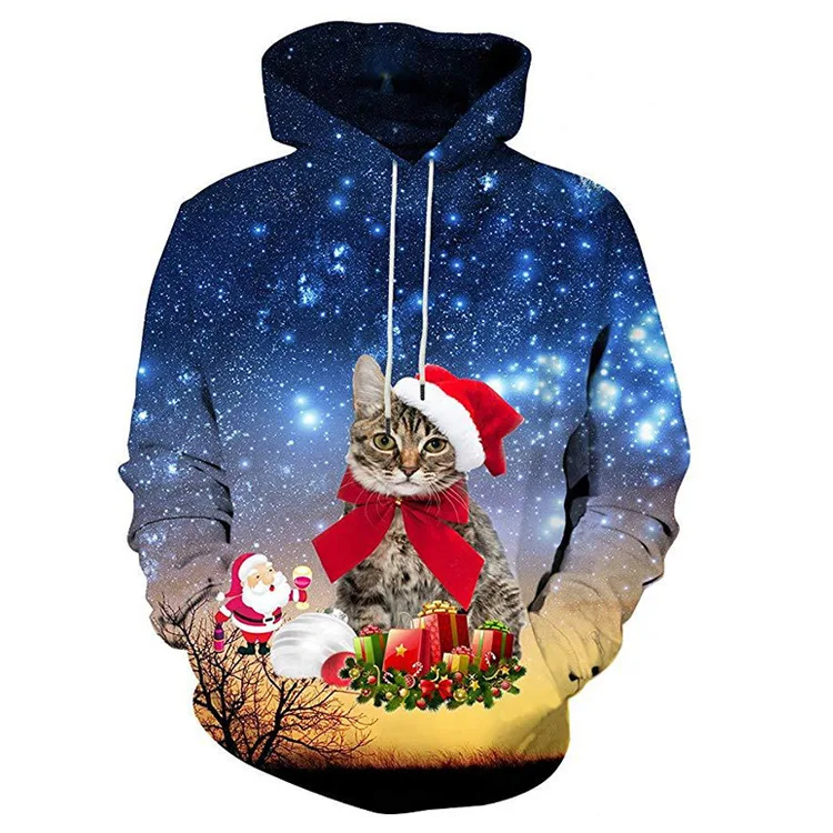 Свитер унисекс с капюшоном и 3D-принтом; Новинка; Уродливый Рождественский свитер; Забавный Рождественский свитер; пуловер; одежда для влюбленных - Цвет: Size Y