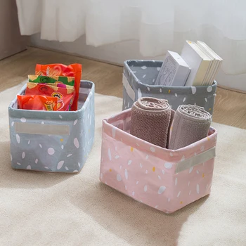 

Waterproof Foldable Cotton Linen Storage Basket Storage Box Clothing Sundries Snack Storage Basket Desktop organizer