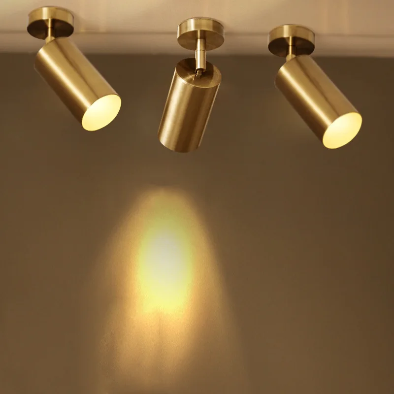 

Northern European-Style Cob Surface Mounted Spotlights Living Room Ceiling Clothing Store Restaurant Gold Ceiling Downlight LED
