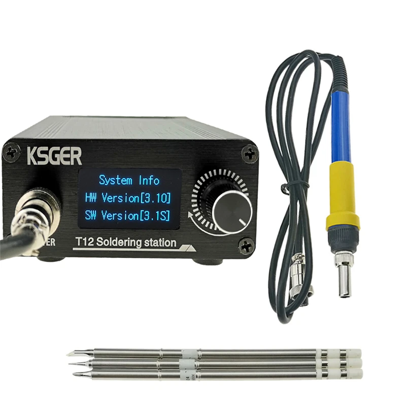 US $62.21 Ksger T12 Stm32 V31s Welding Soldering Iron Station Oled Electric Quick Heating T12 Iron Tips 907 9501 Handle With 3pcs T12 Tip