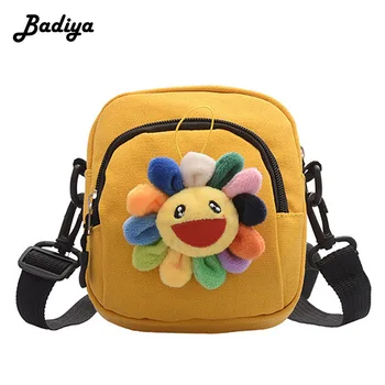 

Harajuku Wild Sun Flower Messenger Bag Women Casual Canvas Cute Single Shoulder Bag Phone Coin Card Purse Female Crossbody Bag