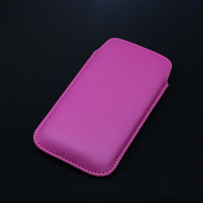 Leather Pull & Push Tab Phone Case Pouch - 6.1 Inch Cover