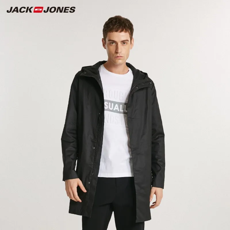 JackJones Осенняя мужская ветровка куртка длинное пальто Тренч мужская одежда 218321504