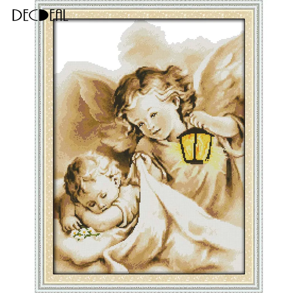 

55 * 43cm Embroidery Needlework Kits Home Decoration DIY Handmade Cross Stitching The Angle in the Dream Pattern Cross Stitch