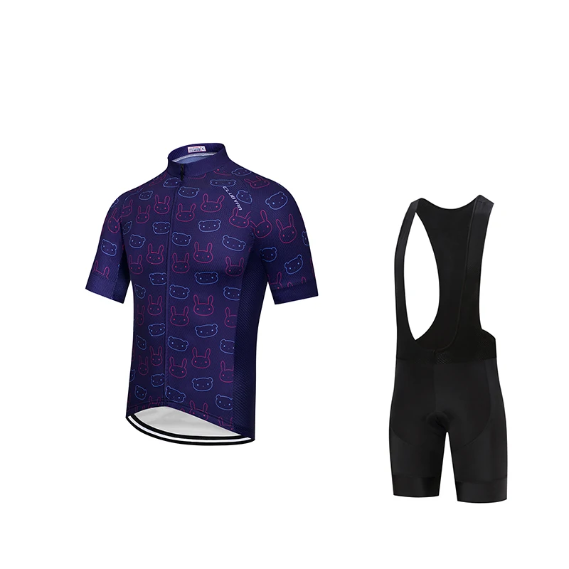 Jersey and Pants Мужская модная одежда для велоспорта Лето короткий рукав дорожный велосипед Джерси нагрудник Набор Спортивная велосипедная одежда мужское платье mtb форма комплект - Цвет: Jersey and Pants