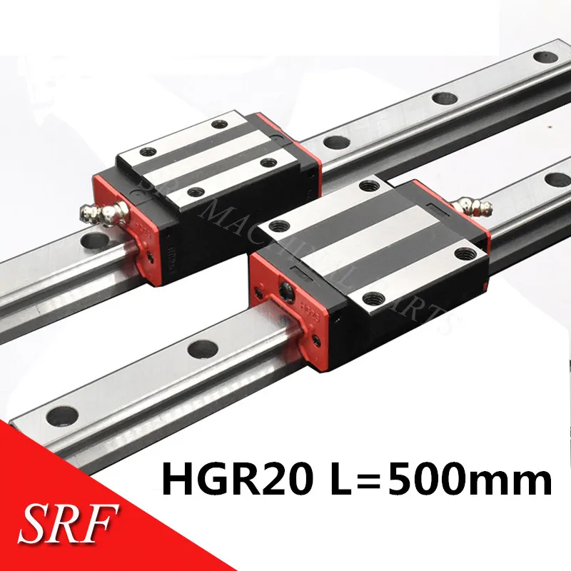 

20mm Square guide rail 1pcs HGR20 L=500mm linear motion rail block with 2pcs HGH20CA or HGW20CC block carriage