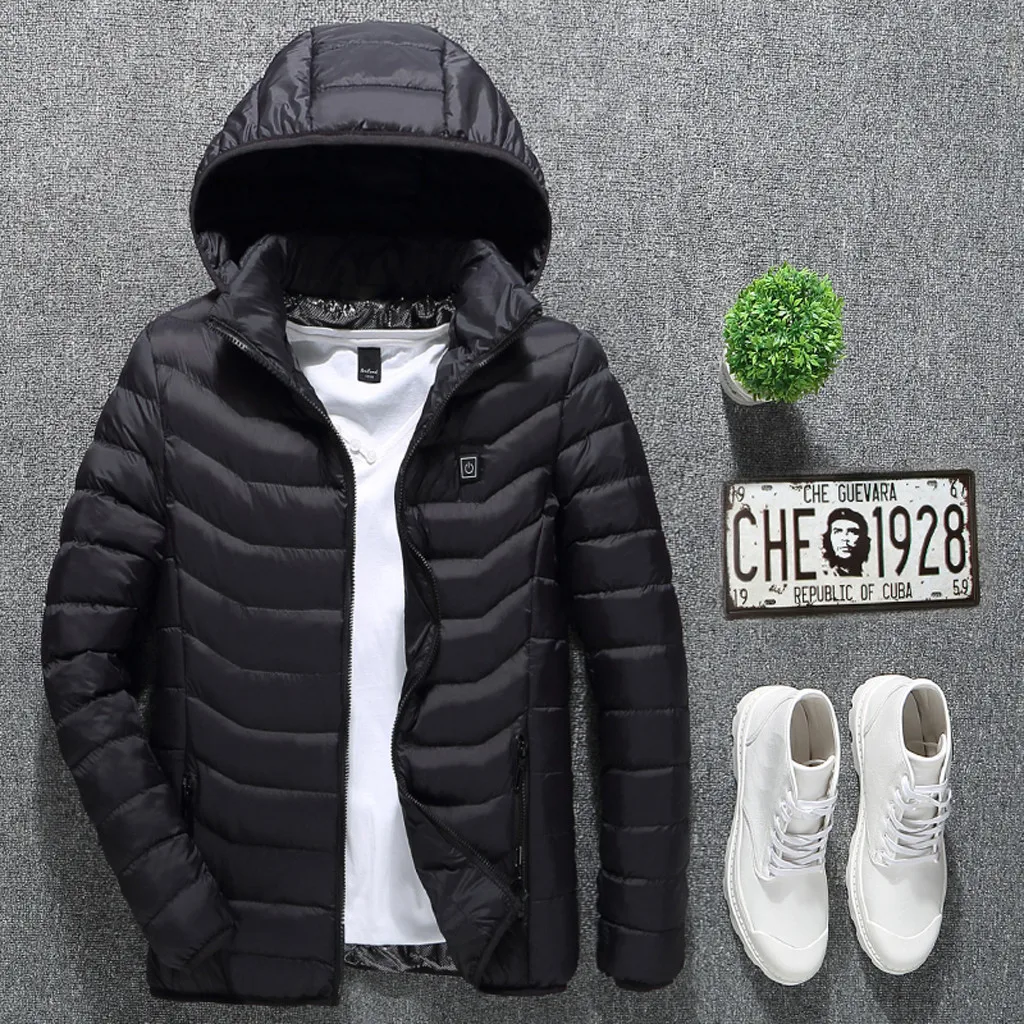 

JAYCOSIN Jacket Men Chaqueta Hombre Winter Smart USB Electric Heating Warm Jackets Coat Cotton Hooded Men's Jacket 19AUG7