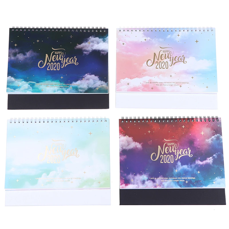 Memo Daily Schedule Table Planner Yearly Agenda Organizer Dreamy Colorful Desktop Standing Coil Paper Calendar
