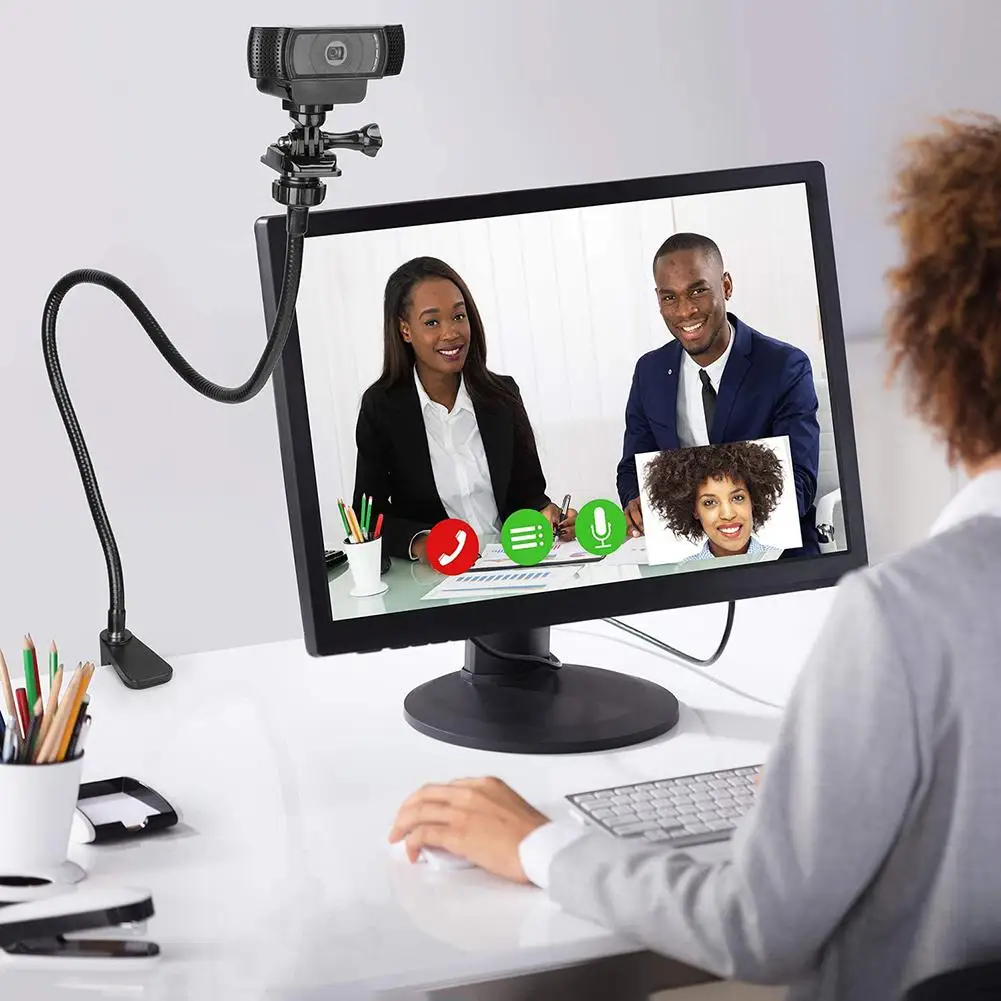 

Clamp Bracket with Flexible Gooseneck for Webcam Stand Desk Jaw Camera Bracket Fixed Clip Fittings Light Mounting Holder
