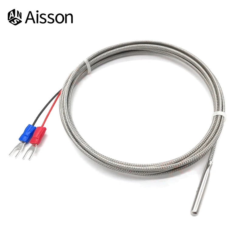 Thermocouple Temperature Sensor 4mm Type K 0-600℃ 1/2/3/4/5M Shielded Braide Wire
