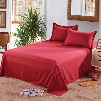 

Bedspreads & Coverlets Bedding Sheet Home Textile Printing Solid Color Flat Sheets Bed Sheet Bedding Linen For King Queen Size