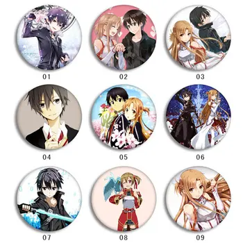 

5.8cm Anime Sword Art Online Round Tinplate Badge Cosplay Brooch Pin