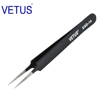 Подлинная VETUS антистатическое наращивание ресниц нержавеющая сталь tweezers Hyperfine высокий точный ESD Ниппер - Цвет: ESD-14