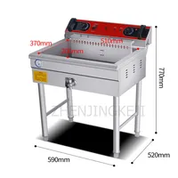 Electric Fryer Fried Chicken Fish Fritters French Fries Fully Automatic Commercial 20L Large Capacity 4800W Stainless Steel 220V 2