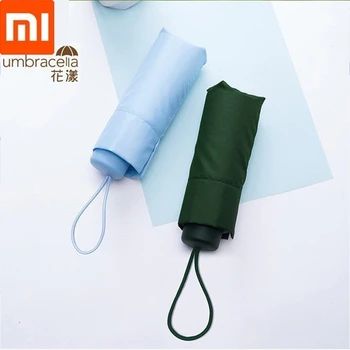 

Xiaomi umbrella 50% fold Super short protable Ultralight Rainy Umbrellas waterproof Windproof UV Man woman Summer Sunshade