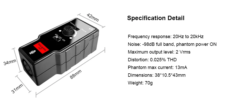 preamp para smartphone ipad dslr câmera