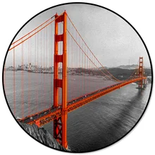 Американский Красный Сан-Франсиско мост пейзаж круглый ковер Очиститель Супер мягчайший Пасхальное Воскресенье Гостиная Ванная комната открытый