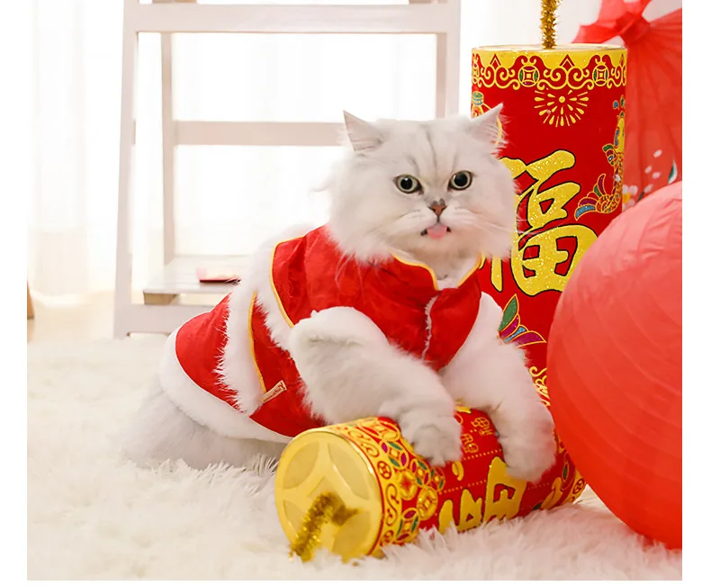Зимняя теплая одежда для кошек HOOPET, одежда для кошек, одежда для рождественских праздников, товары для домашних животных, костюм для кошек