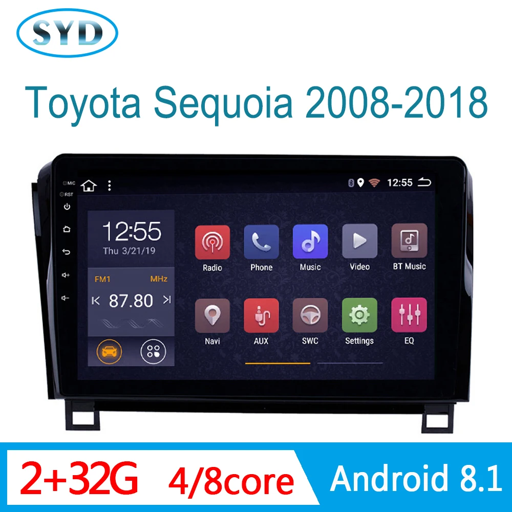 Автомагнитола для Toyota Tundra 2007 2013 Sequoia 2008 2018 мультимедийная система DVD GPS 1 din Android 8