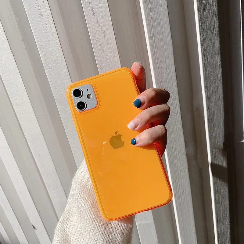 Флуоресцентный однотонный чехол для телефона iphone 11 Pro Max XR X XS 7 8 plus чехлы жесткая