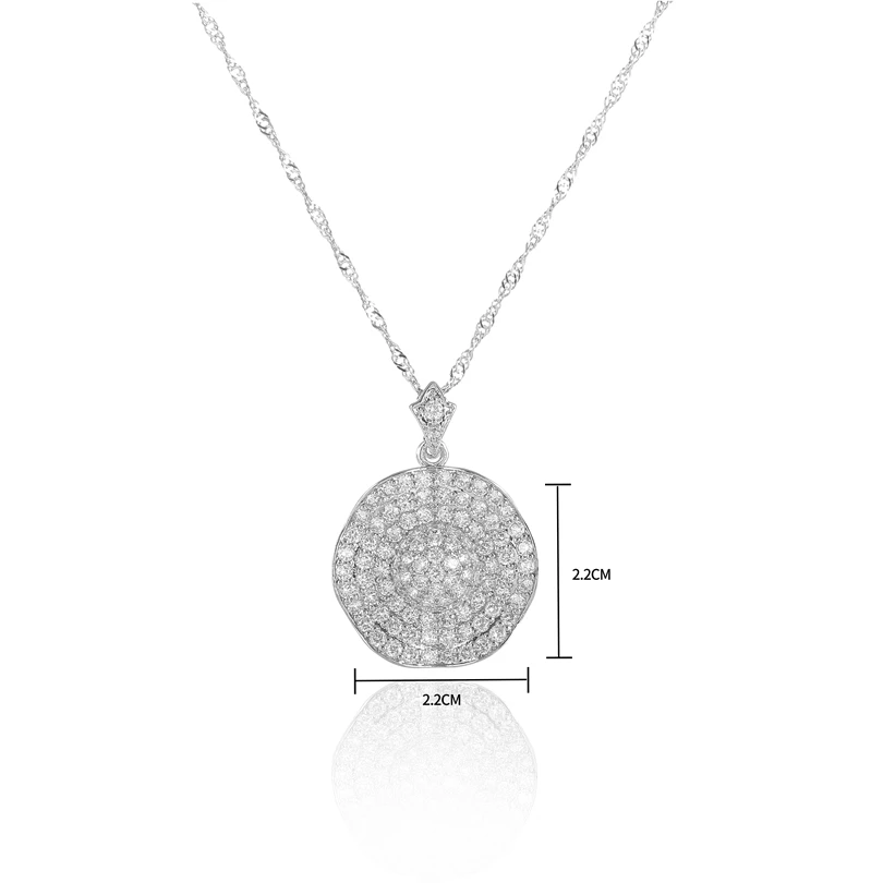 Геометрическое круглое серебряное ожерелье-чокер для женщин, кубический цирконий, кристальная цепочка, ожерелье, подарок для лучшего друга