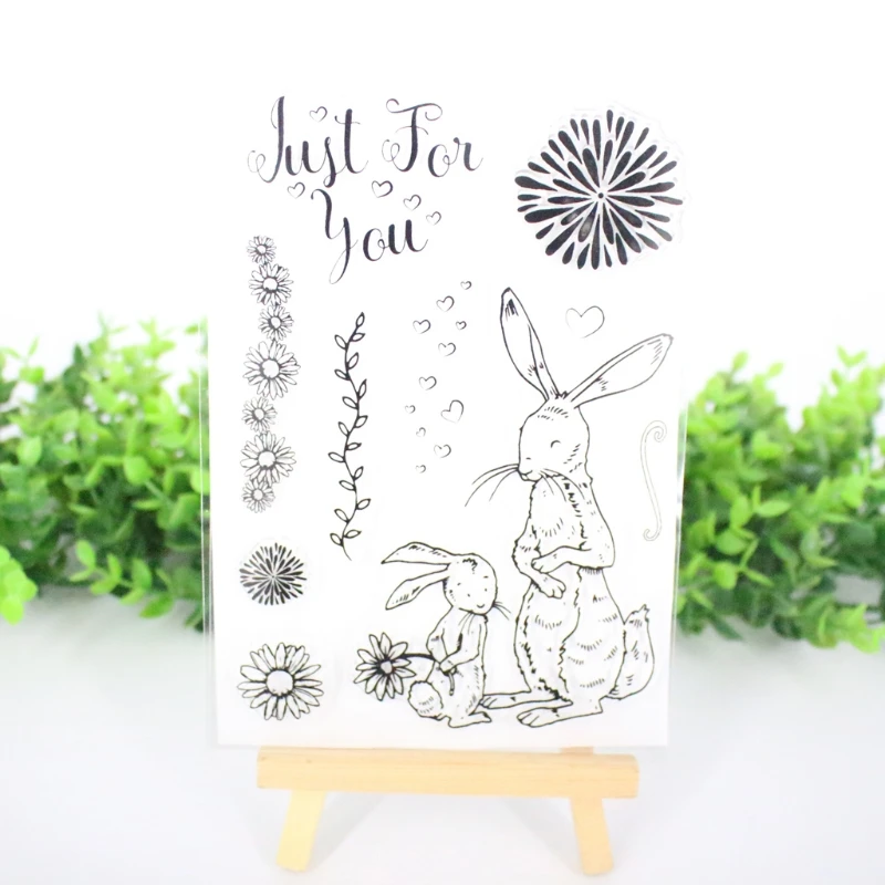

Rabbit Transparent Silicone Clear Rubber Stamp Sheet Cling Scrapbooking DIY Gift