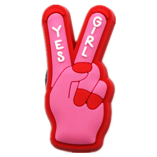 31 Kinds of Fitness Medical Food Shoe Charms Accessories Cute Animals PVC Shoe Decoration for Croc jibz Kids Party X-mas Gifts Pink scissors hand