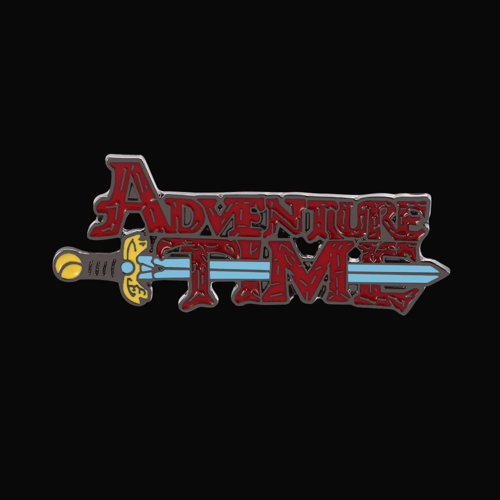 만화 어드벤처 타임 브로치 데스 소드 배지 배낭 재킷, 라펠 에나멜 핀 액세서리, 어린이 친구를 위한 재미있는 선물 