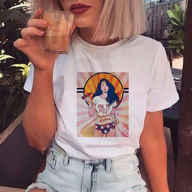 Женская футболка с принтом Ulzzang Harajuku модная надписью Girl Power Расскажите мне о моей