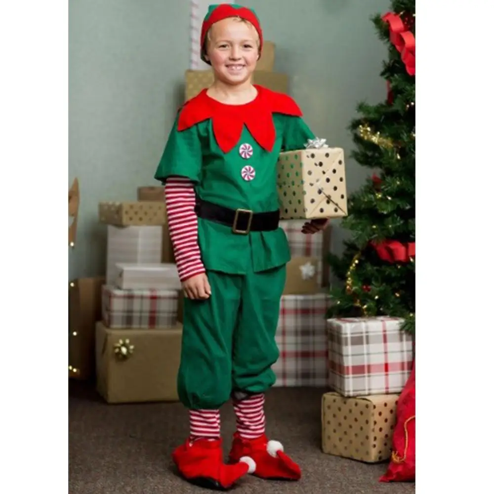 

New 2020 Full set of Christmas Costumes Forest Old Man Green Series Adult Child Costume Cosplay Props