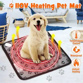

45*45cm 20W Dog Cat Electric Heat Pad Temperature Adjustable Pet Bed Blanket Puppy Bunny Heater Mat Autumn Winter Cushion 110V