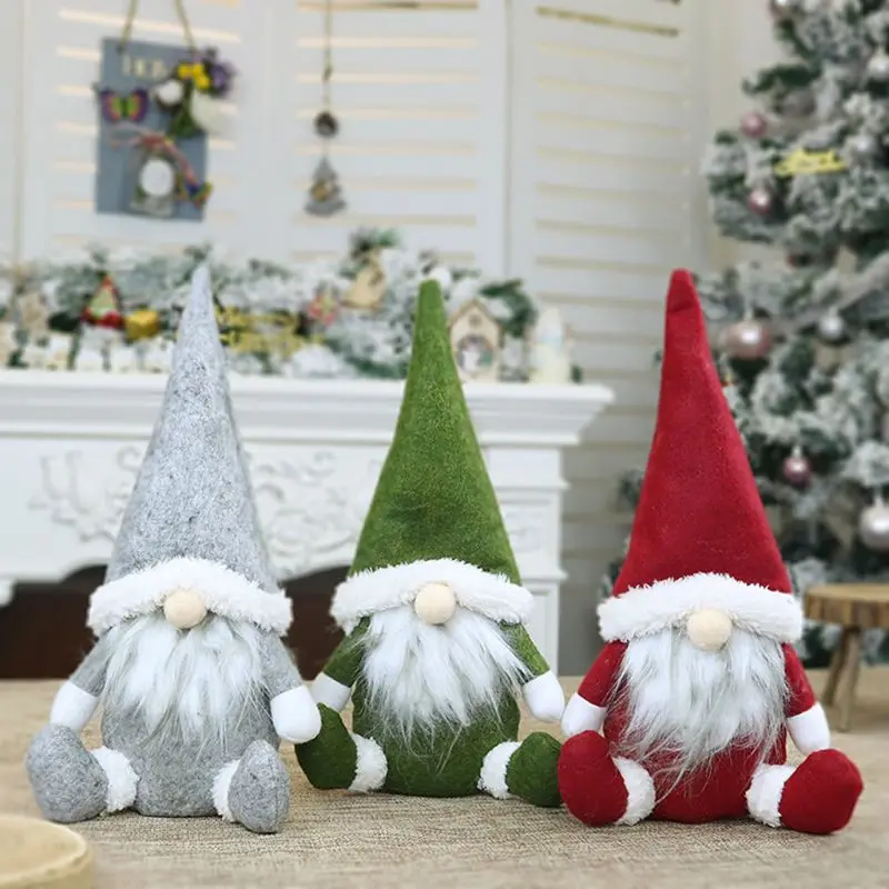 Счастливого Рождества длинная шляпа шведский Санта гном плюшевые куклы украшения ручной работы эльф игрушка праздничный дом вечерние украшения E65B