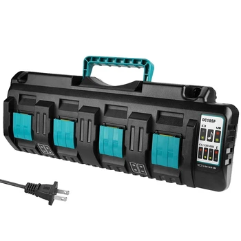 

DC18SF 4-Port 14.4V 18V 4X3A Li-Ion Battery Charger For Makita BL1820 BL1830 BL1850 BL1430 Power Tools US Plug