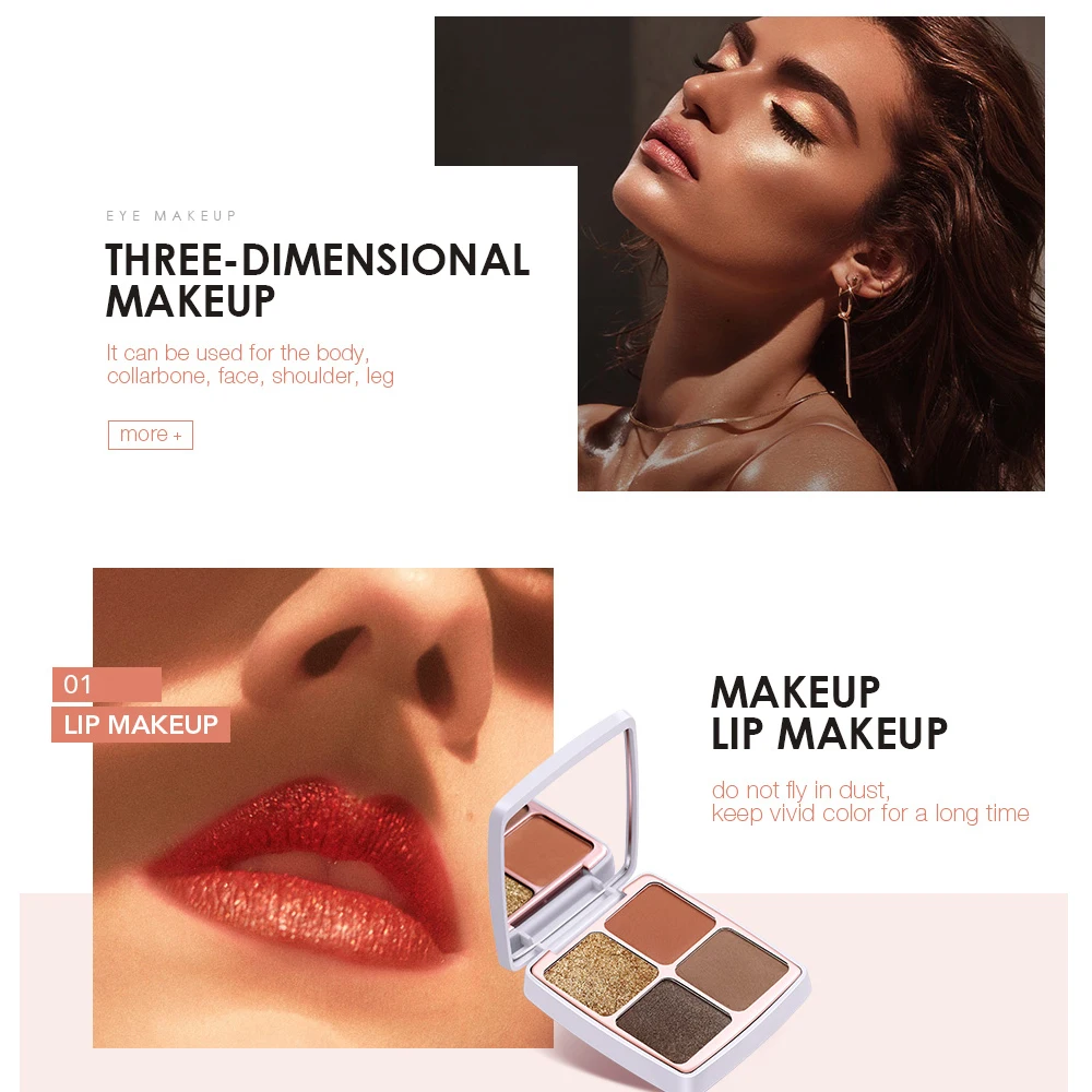 O.TWO.O 4pcs/set Eyeshadow Pallete Matt Shinning Giliter Waterproof Pigment Shimmer Eye Shadow Pallete Powder Cosmetic Tool O.TWO.O 4pcs/set Eyeshadow Pallete Matt Shinning Giliter Waterproof Pigment Shimmer Eye Shadow Pallete Powder Cosmetic Tool