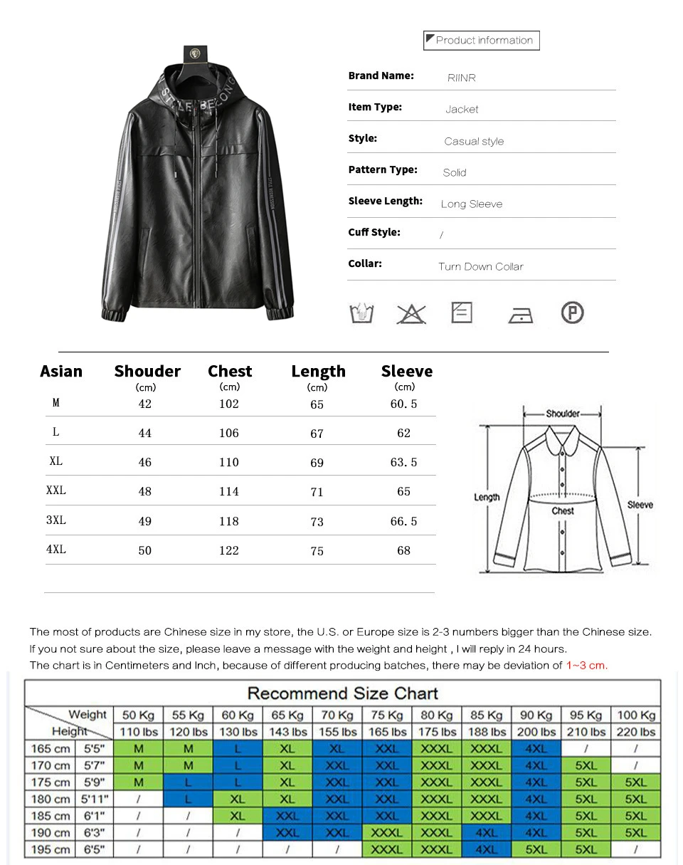 Riinr Новая высококачественная осенне-зимняя мужская куртка из искусственной кожи с воротником-стойкой, мотоциклетная повседневная мужская куртка, пальто