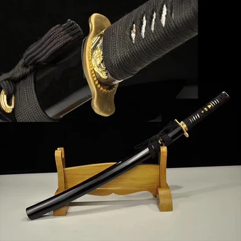 

Wakizashi real Japanese Sword 1060 high carbon steel hardness blade full tang sharpness for cutting practice
