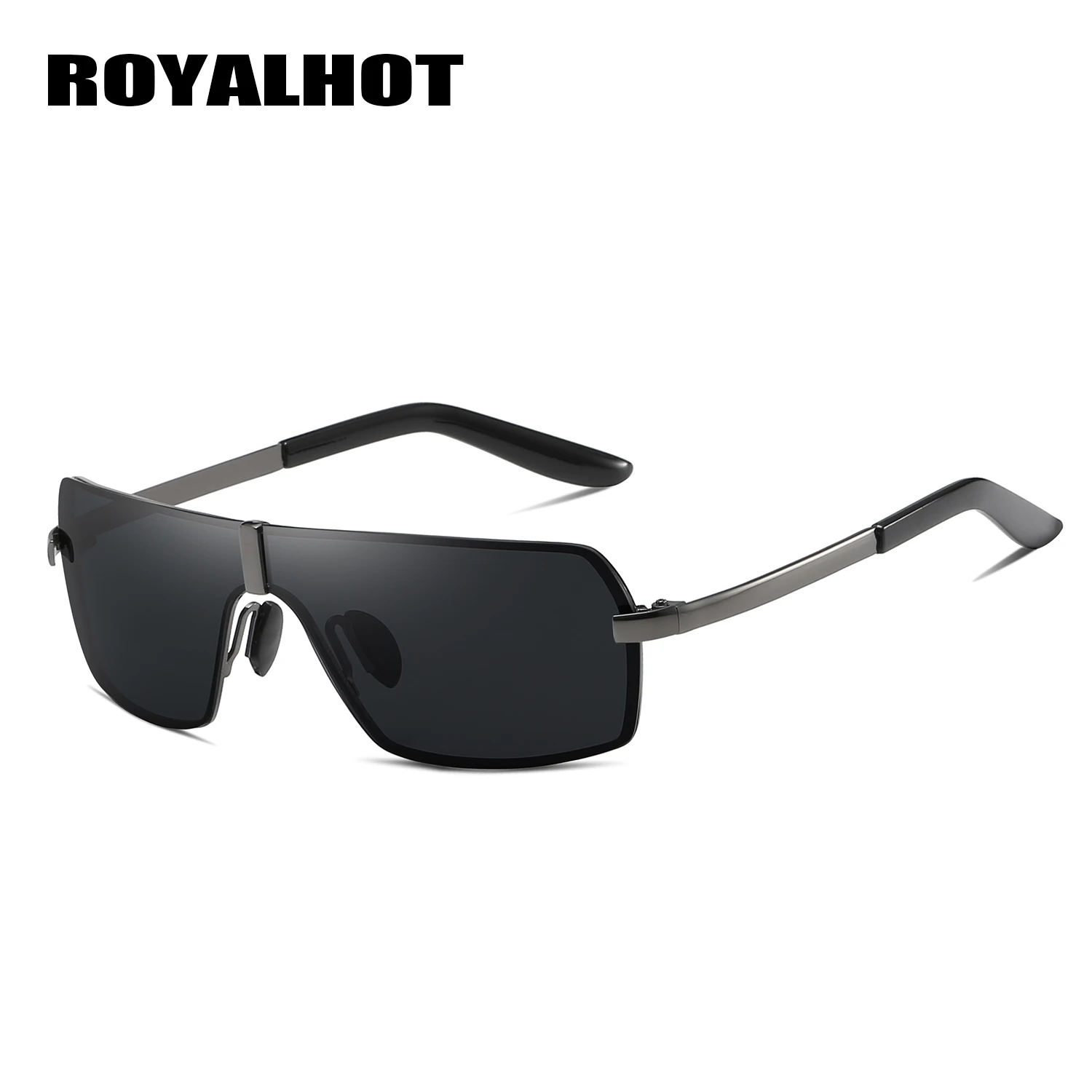 RoyalHot поляризационные солнцезащитные очки без оправы для мужчин и женщин, солнцезащитные очки для вождения, мужские очки, мужские 90079 - Цвет линз: Grey