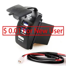 12-24V podwójna ładowarka samochodowa USB 5V 3.1A uniwersalna ładowarka samochodowa do samochodu motocykl elektryczny samochód ATV łódź(China)