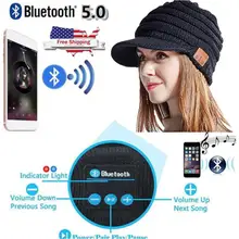Беспроводные шапки с Bluetooth 4,1, модные зимние теплые хлопковые толстые плюшевые шапки, женские уличные спортивные наушники, музыкальные умные кепки, аксессуары