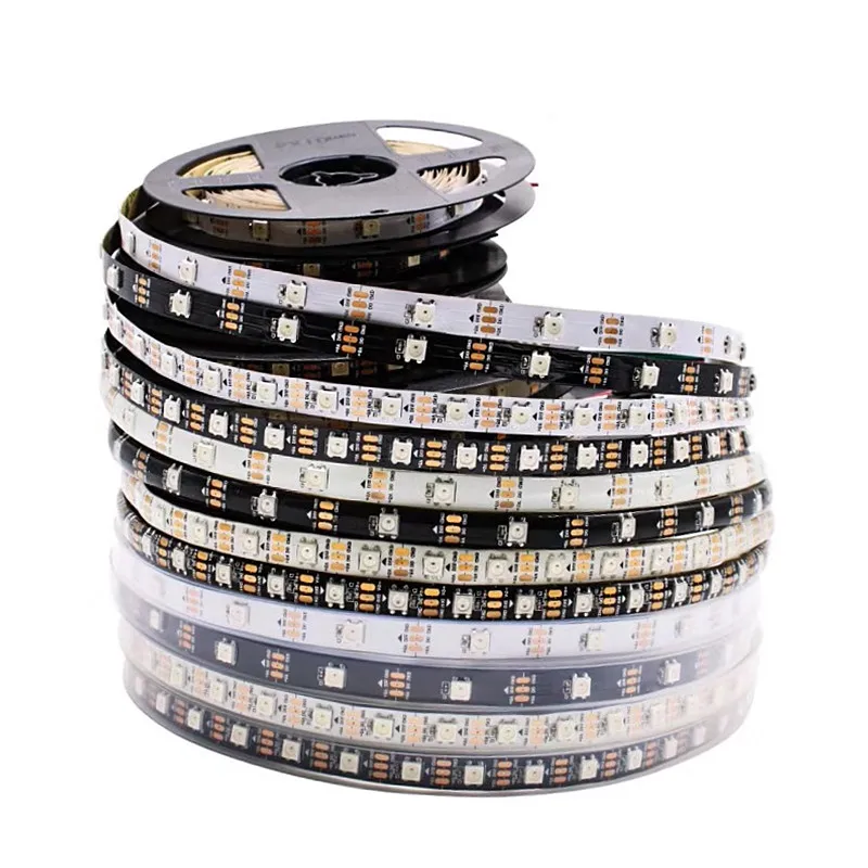 12v WS2811 5v WS2812B Smart Rgb Led Strip Lights 5050 30 60 leds/m Bande  Lumineuse Led Streifen Light Strip for Room Ledy - AliExpress