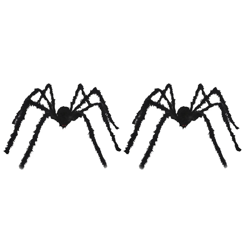 Halloween Spider Decorations 2 Pcs Realistic Hairy Spiders Set for Outdoor Decor Haunted House Yard | Дом и сад