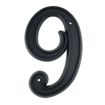 

139mm Big 3D House Number Door Home Address Numbers for House Number Digital Door Outdoor Sign 5.5 Inch. #9 Black ABS Plastic