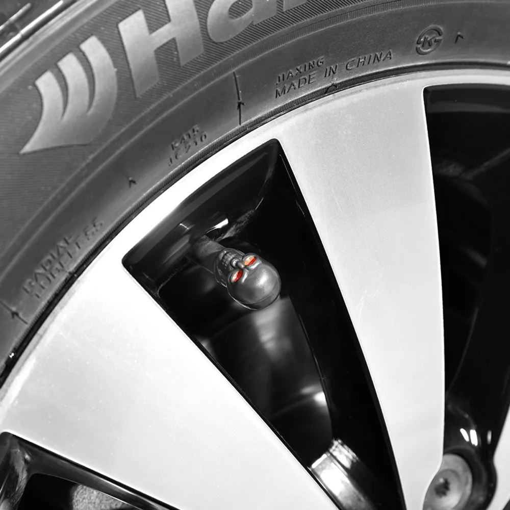4pcs set of universal tires car skull anti-rust motorcycle copper core car wheel tire air intake caps stem cover wheels auto