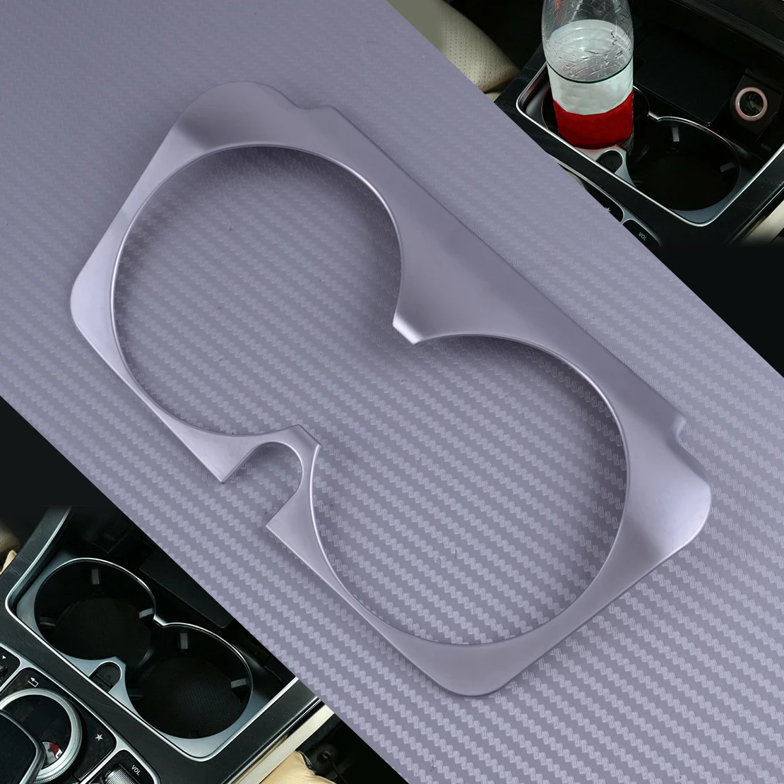 

DWCX Car Water Cup Holder Cover Frame Trim Moulding Silver Fit For Mercedes Benz C GLC E Class W205 X253 W213