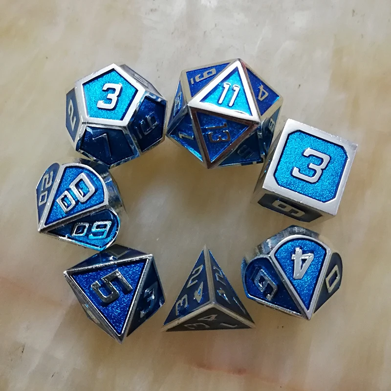Многогранные наборы rpg dnd металлические игральные кости игры d20 10 8 12 6 4 и драконы